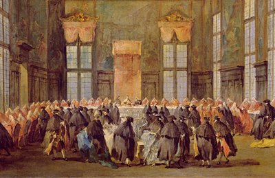 De Doge op het Feest voor de Opening van het Carnaval van Venetië door Francesco Guardi